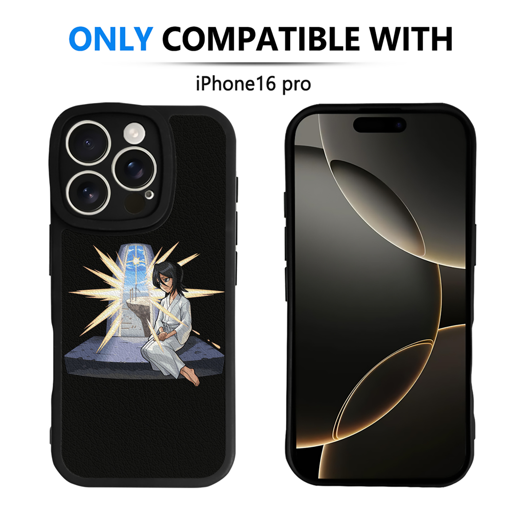 （画像用） ブリーチ 朽木ルキア BLEACH Kuchiki Rukia 【iPhone 16シリーズ対応】シリコンスマホケース（レザー調） 材質：シリコン